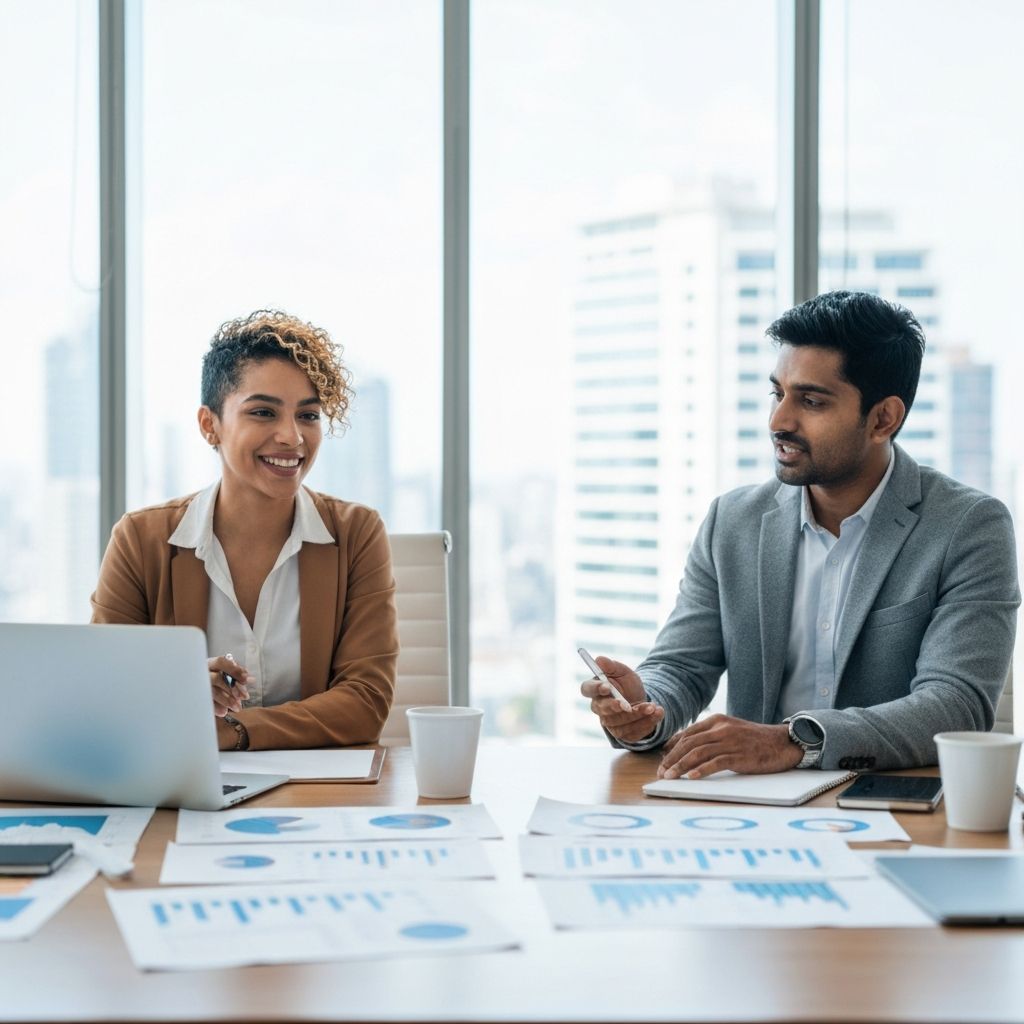 Equipe de consultoria da Pilar Saúde em reunião estratégica